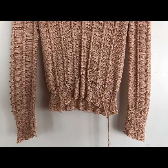 Vintage Marisa Stein 1970s Sweater Wooden Beads - Picture 8 of 11